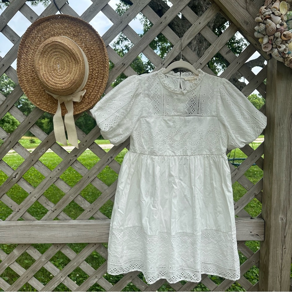 NWT Anthropologie forever that girl, white eyelet dress xs